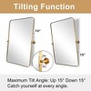 ANDY STAR Modern Decorative 22 x 34 Inch Rectangle Wall Mounted Hanging Bathroom Vanity Mirror with Stainless Steel Metal Frame, Brushed Nickel - 4 of 4