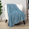 PAVILIA Super Soft Fleece Flannel Ribbed Striped Throw Blanket, Luxury Fuzzy Plush Warm Cozy for Sofa Couch Bed - 3 of 4