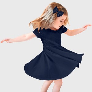 City Threads Jersey Short Sleeve Girls Twirly Skater Dress - USA-Made - 1 of 4