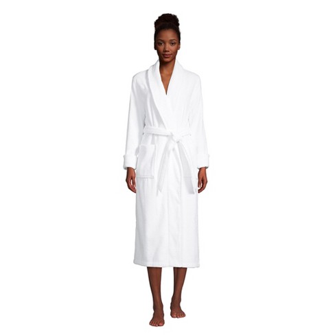 Lands' End Women's Cotton Terry Long Spa Bath Robe : Target
