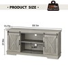 Homhougo Farmhouse TV Stand for 65 Inch TV, Entertainment Center with Storage and Sliding Barn Doors(Gray Wash) Gray - 2 of 4