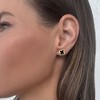Adornia 14k Gold Plated Fluted Edge Black Clover Stud Earrings - 2 of 4