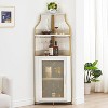Acekool Corner Bar Cabinet, Wine Rack with Glass Holder, Metal Frame, Space-Saving Home Bar - 3 of 4