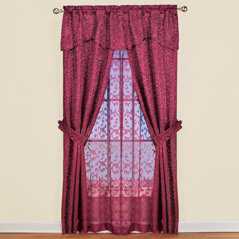 Collections Etc Insulated Scroll Curtain Set, 2 of 4