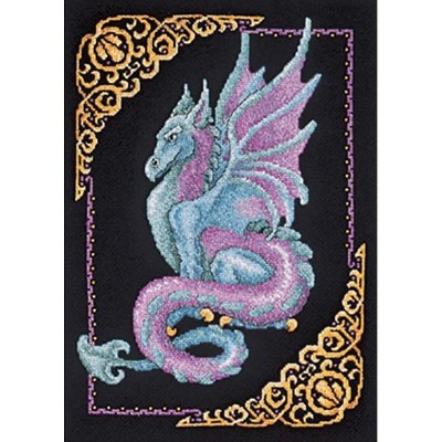 Janlynn Counted Cross Stitch Kit 11"X15"-Mythical Dragon (14 Count)