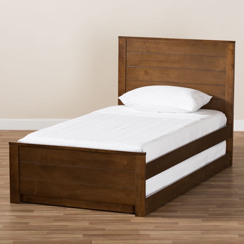 Twin Catalina Modern Classic Mission Style Finished Wood Platform Bed with Trundle - Baxton Studio, 3 of 13