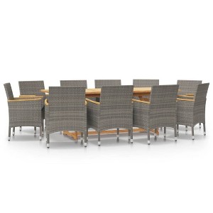 vidaXL Garden Dining Set Grey - 10 Piece - 1 of 4