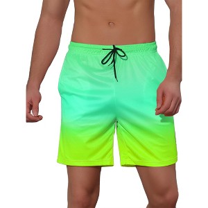 Lars Amadeus Men's Contrast Color Drawstring Waist Beach Swimwear Shorts - 1 of 4