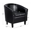Accent Chairs Faux Leather Barrel Chairs Club Armchairs with Soft Seat for Living Room Bedroom Reading Waiting Room - 2 of 2