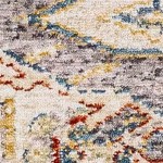 gray, ivory, mustard, blue, medium green, rust