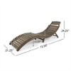 SKRAN Wood Foldable Curvy Chaise Lounge with Open Slat Paneling for Garden, Backyard and Pond (Grey) - 3 of 4
