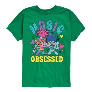 Boys' - Trolls - Poppy and Branch Music Obsessed Short Sleeve Graphic T-Shirt - 1 of 4
