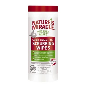 Nature's Miracle Unscented Small Animal Scrubbing Wipes All-Purpose Cleaner - 30ct - 1 of 4