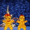 Delightful Light Up Gingerbread Man Couple with Heart-Shaped Candy Cane - 2 of 4