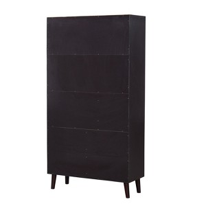 Fontoi Decorative Bookshelf, Storage Organizer with 6 Cubes and 2 Doors, 3-Tier Bookcase with Cabinet for Home Office, Brown, 13.98"*67.32"*35.43" - 1 of 4