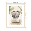Kate and Laurel Elephant Back in Palm Bathtub by Amy Peterson Framed Wall Art Print, 20 x 26, Woodgrain Stripe Blonde - 2 of 4