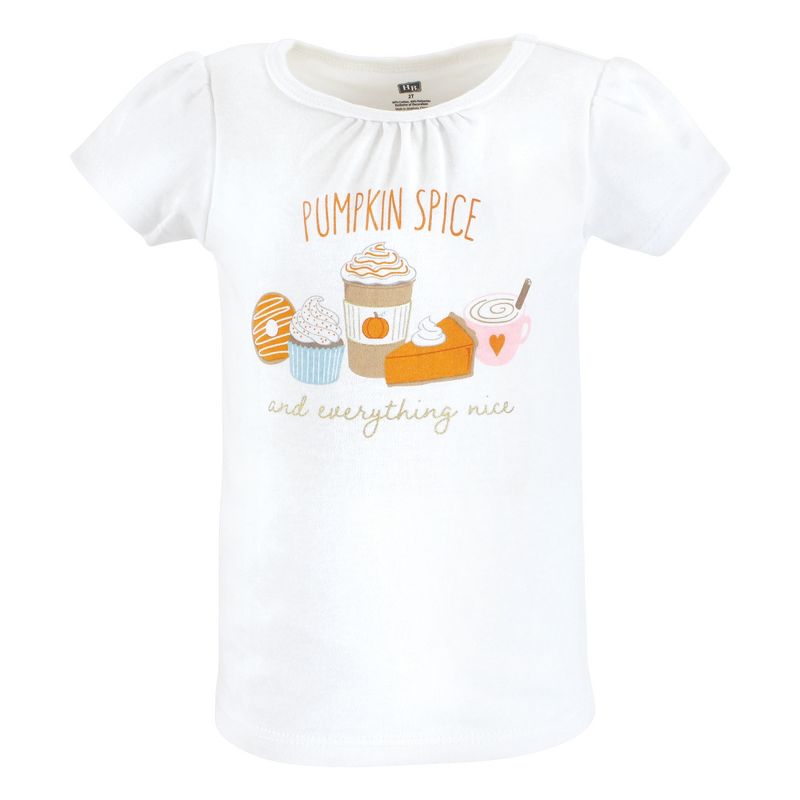 Hudson Baby Infant and Toddler Girl Short Sleeve T-Shirts, Fall Pumpkin Spice, 4 of 8