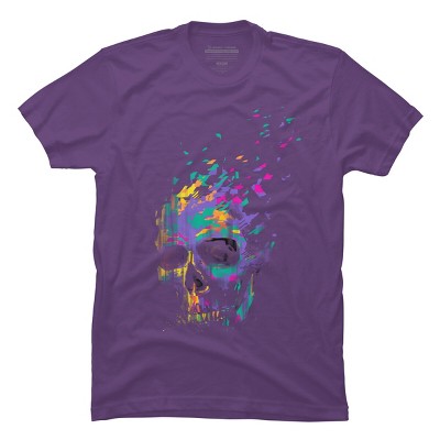 Men's Design By Humans Defragged Colorful Skull By DBHOriginals T-Shirt