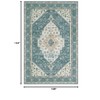 Traditional Washable Area Rug, 9x12 Vintage Medallion Print Carpet, Foldable Non-Shedding Floor Mat - 3 of 4