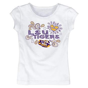 NCAA LSU Tigers Toddler Girls' White T-Shirt