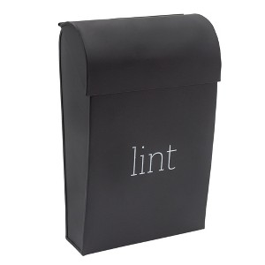 AuldHome Design Black Enamelware Lint Holder Bin; Modern Farmhouse Laundry Room Decor - 1 of 4