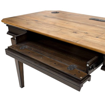 Sonoma Transitional Brown Wood Writing Desk with Drawer and Power Outlet