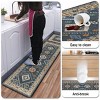 FURNIinspire Floor Mats Home 2 Piece Kitchen Rug Machine Washable Floor Mat for Living Room, Vintage Carpet, Non Slip, Blue, 60"*20" - 4 of 4
