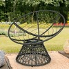 Costway Rattan Papasan Chair Ergonomic Chair 360-degree Swivel Soft Cushion Garden Red\ Black\Green - 4 of 4