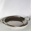 Jiallo Silver Stainless Steel finish deep  Oval tray w/handles 19 x 10" - 2 of 3