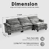 TiramisuBest 113" Cloud Couch Sectional Sofa, L Shape Chenille Couch with Reversible Ottoman,USB Charging,Dual Cushions,Modern Sofa,Dark Grey - 3 of 4