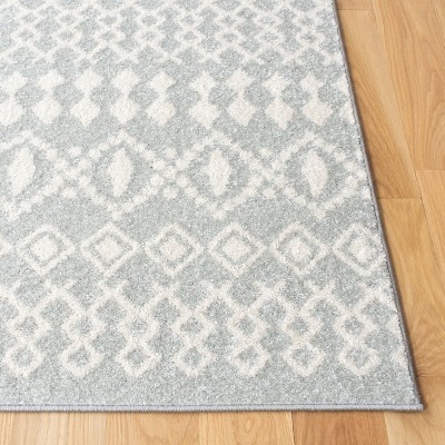 Boho-Chic Light Grey/Ivory Hand-Knotted Easy Care Area Rug