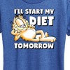 Women's - Garfield - Start My Diet Tomorrow Short Sleeve Graphic T-Shirt - 2 of 4