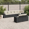 vidaXL Garden Sofa Set Black PE rattan Large UV-resistant materials - 2 of 4