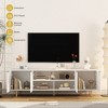 LIVAREEmlen White Modern 68.89'' TV Stand, Entertainment Center with Storage Doors, TV Console Media Cabinet, for 55+ Inch TV, Living Room - 4 of 4