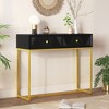 KIGFTSOD Sleek Console Table with Storage, Narrow Console Table with Two Drawers with Stripe Design for Living Room Hallway Entryway - 2 of 4