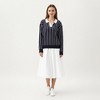 Anna-Kaci Women's Vertical Stripe Knit Collared Sweater with V-Neck and Long Sleeves - 3 of 4