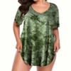Women Plus Size V-Neck Tunic Tops Loose T Shirt with Pocket - 4 of 4