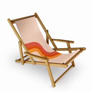 Doodle by Meg Retro Rainbow Stripes Sling Chair - Deny Designs: UV & Water-Resistant, Hardwood Frame, No Assembly Required - 1 of 3