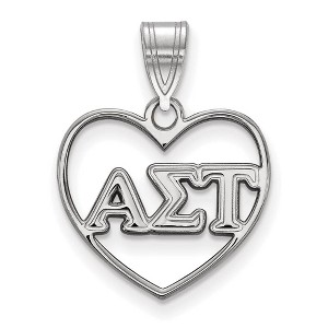 Black Bow Jewelry Sterling Silver Alpha Sigma Tau Greek Life Pendant - 1 of 3