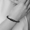 Black Bow Jewelry Black Plated Stainless Steel Black Leather & Rubber Bracelet, 8.25 In - 3 of 4