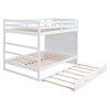 NicBex Full over Full Bunk Bed Triple Wood Bed Frame with Wheels, Storage Stairs and Full Length Guardrail, No Box Spring Required - 3 of 4