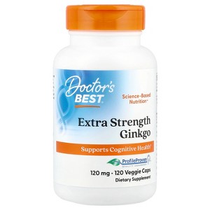 Doctor's Best Extra Strength Ginkgo, 120 mg, 120 Veggie Caps, Herbal Supplements - 1 of 2