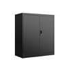 HDZNVF Storage Locker, File Organizer, Storage Office Cabinet with Door Locks and Two Adjustable Shelves, Black - 3 of 4