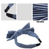 Unique Bargains Women's Double Bow Knot Fashion Stripe Pattern Headband 1.34 Inch Wide 1 Pc - 3 of 4