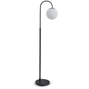 Signature Design by Ashley Walkford Floor Lamp: Contemporary Metal & Glass, 63.25" Height - 1 of 4