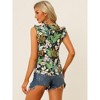 Allegra K Women's Ruffled Business Office 1950s Vintage Floral Sleeveless Top - 3 of 4