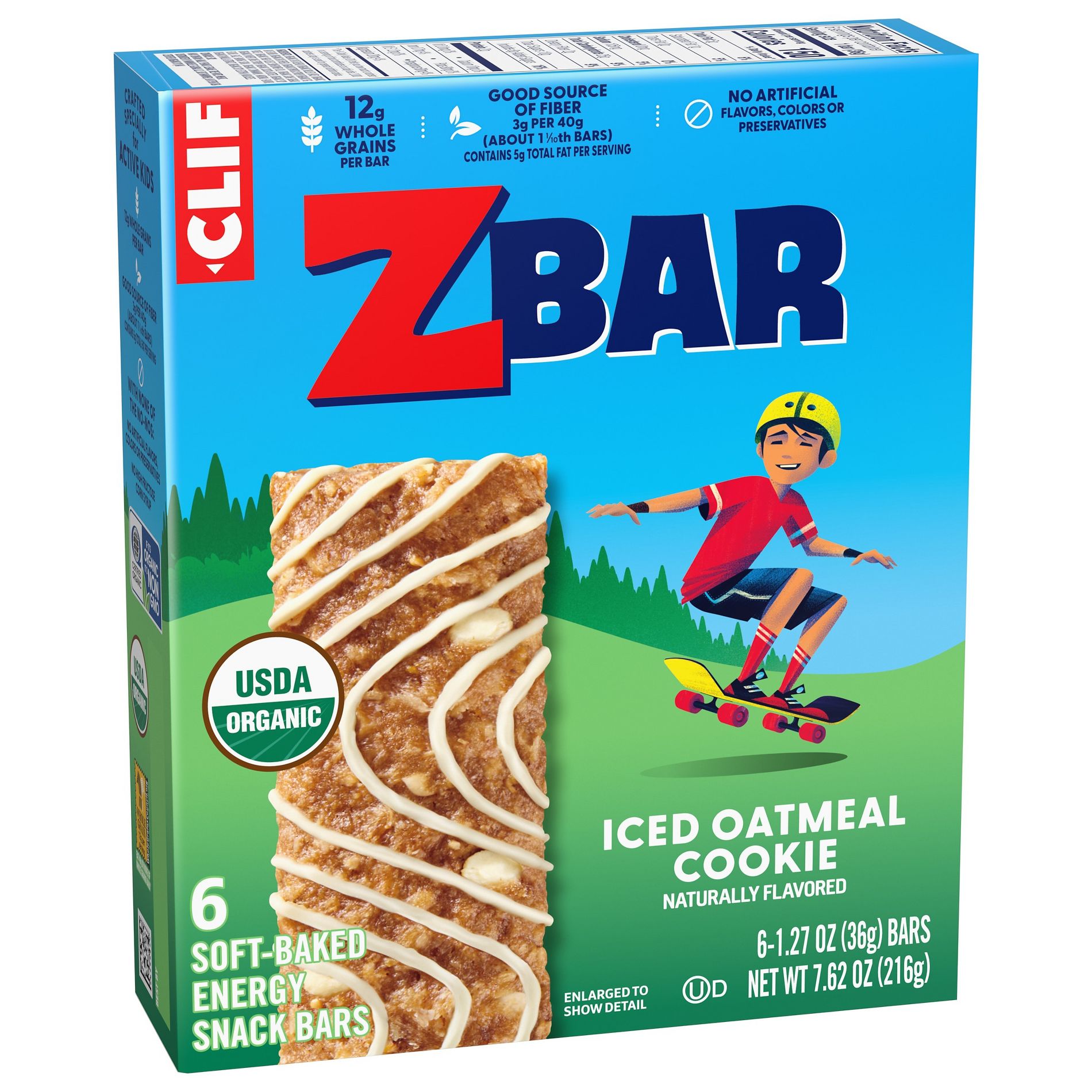 CLIF Kid ZBAR Organic Iced Oatmeal Cookie Snack Bars