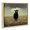 Stupell Industries Black Sheep in Field Floating Frame Canvas Art, Gold, 31" x 25" - 2 of 4