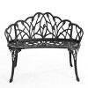Cast Aluminum Garden Bench with Butterfly Design, Outdoor Patio Bench for Porch, Deck or Lawn Seating, Weather-Resistant and Stylish-The Pop Home - 2 of 4