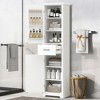 Rbied 20 in. W x 11.8 in. D x 72.5 in. H White MDF Freestanding  Bathroom Storage Cabinet Linen Cabinet with Adjustable Shelves - 2 of 4